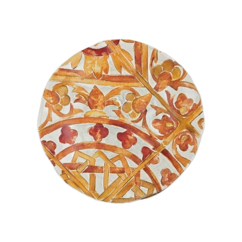 Williams Sonoma Moroccan Tile Salad Dessert Plates Orange Set of 3 2013 Discontd